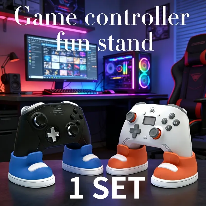 Fun Game Controller Stand – Colorful Shoe-Shaped Holder for PS4, PS5, and Xbox Controllers; Great Gift for Gamers (Birthdays, Christmas, Valentine's Day); Desktop Decor, Controller Stand, Gaming Accessory, Controller Accessories
