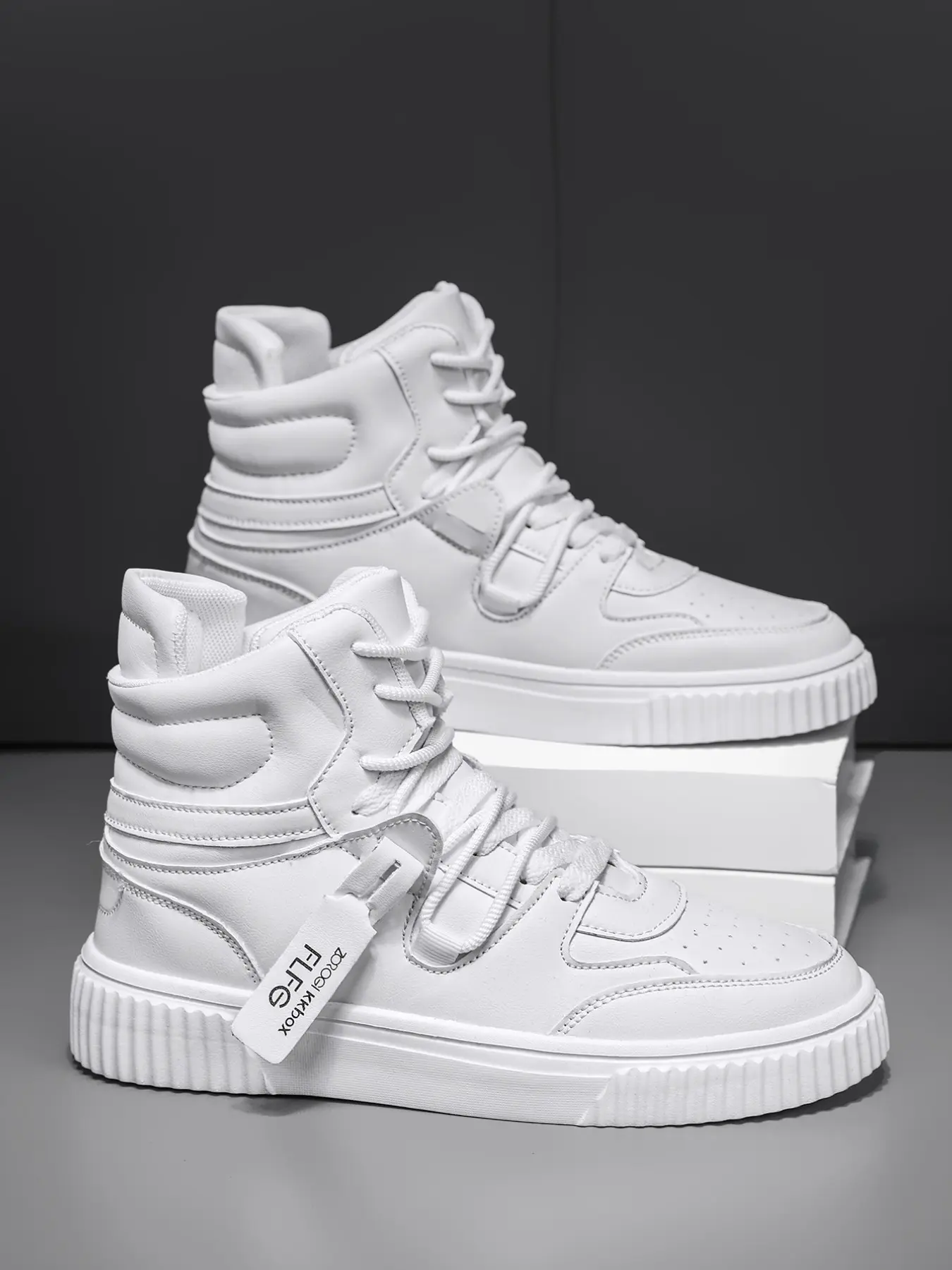 Men's New Couple High Top Sneakers, Athletic Casual Sneakers, Vintage Classic Sports Shoes, PU Leather Laces, Comfortable Breathable Eva Sole, All Seasons Casual Footwear Sneakers