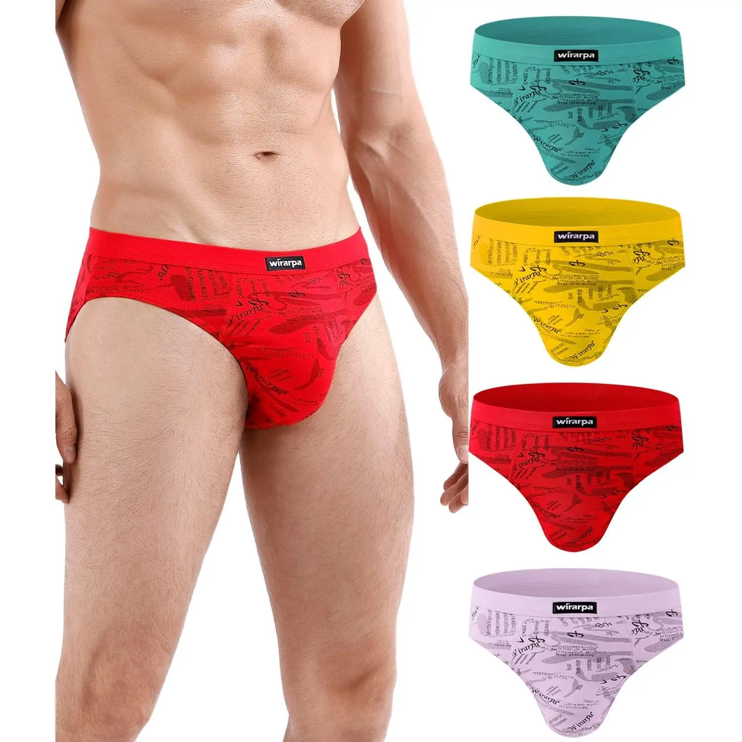 Menswear Men's Modal Microfiber Briefs - 4 Pack, No Fly, Covered Waistband, Silky Touch Underpants