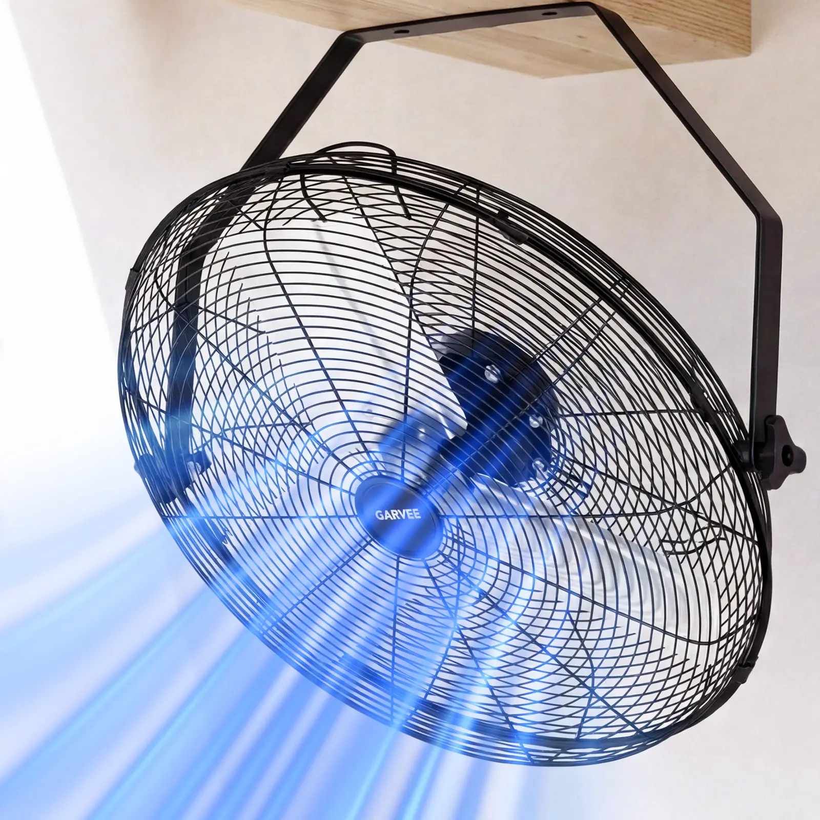 High Speed 18/20-Inch Industrial Wall Mount Fan - 3500/4800 CFM Airflow - 3-Speed Heavy-Duty Aluminum Blades - 360° Adjustable Tilt - IP44 Waterproof for Workshop, Warehouse, Garage, Commercial Use