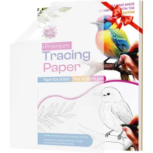8.5x11 Inch 100 Sheets 41lb/63gsm Translucent Tracing Paper for Sketching, Drawing, Drafting, Art Projects, Works with Pencil, Marker & Ink