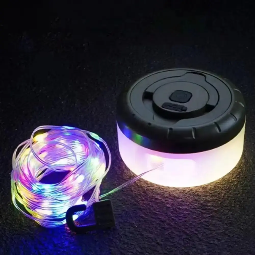 2-in-1 Camping String Lights, Dual-mode Portable Led Tent Lantern with String Light Function, Lightweight Compact Design, Long-lasting Lighting, Perfect Lighting Gear for Outdoor Hiking, Camping Trips, Backyard Gatherings and Night Outdoor Activities