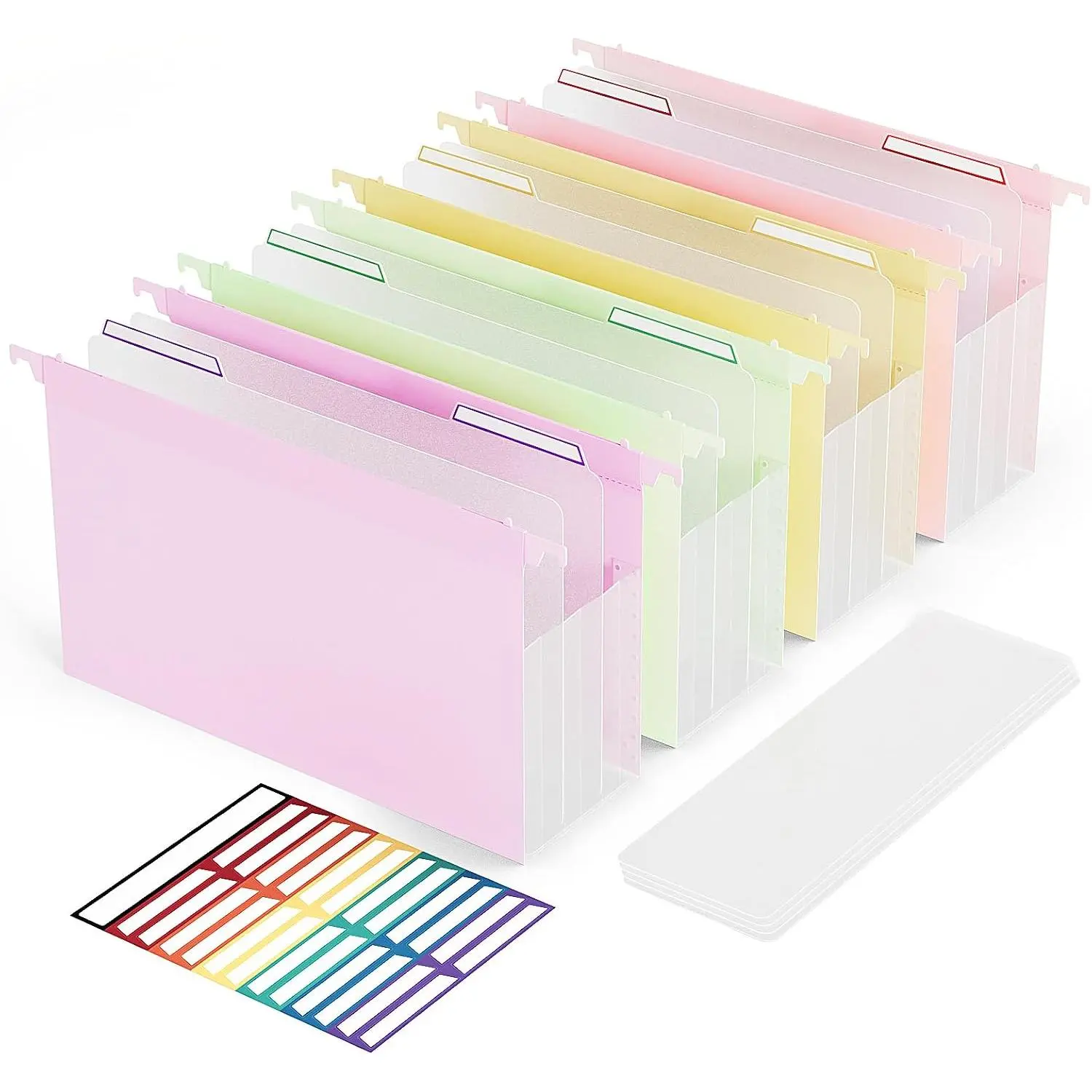 4 Pack-4.72" Plastic Expanding Hanging File Folders,Legal Size |     Reinforced Accordian Folder , Large Capacity 4.72"1000 sheets, Removable Labels,Insertable Tabs,for Filing Cabinet