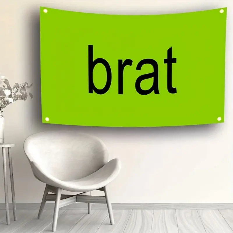 Brat Album Flag - Versatile Polyester Music Banner for Home, Dorm & Living Room Decor, 2x3ft or 3x5ft Y2K Indie Room Decor Tapestry Wall Hanging
