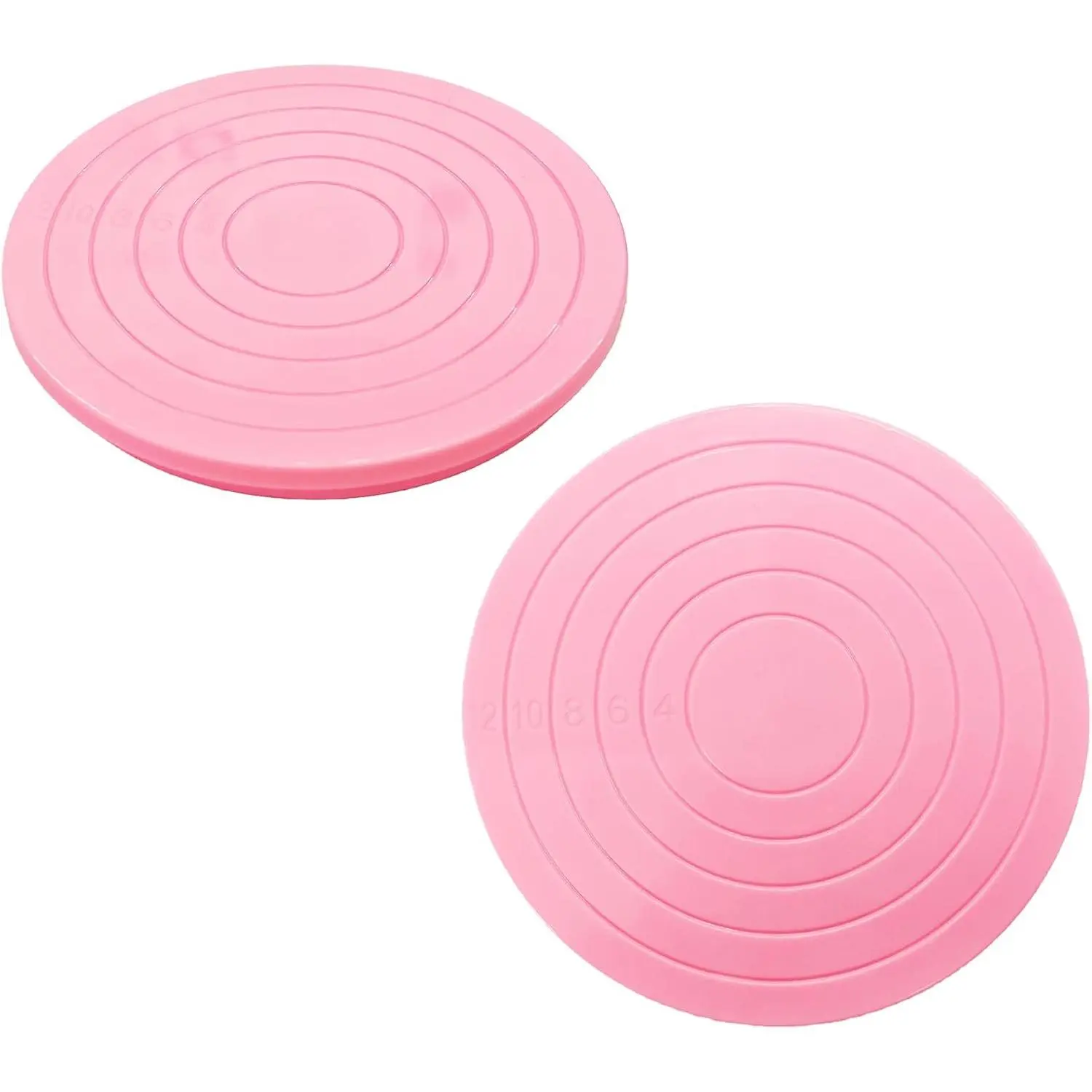 2-Count 5.5inch Plastic Cake Decorating Turntable, Revolving Stand for Cupcake Pastry Baking, Kitchen Baking Tools & Accessories