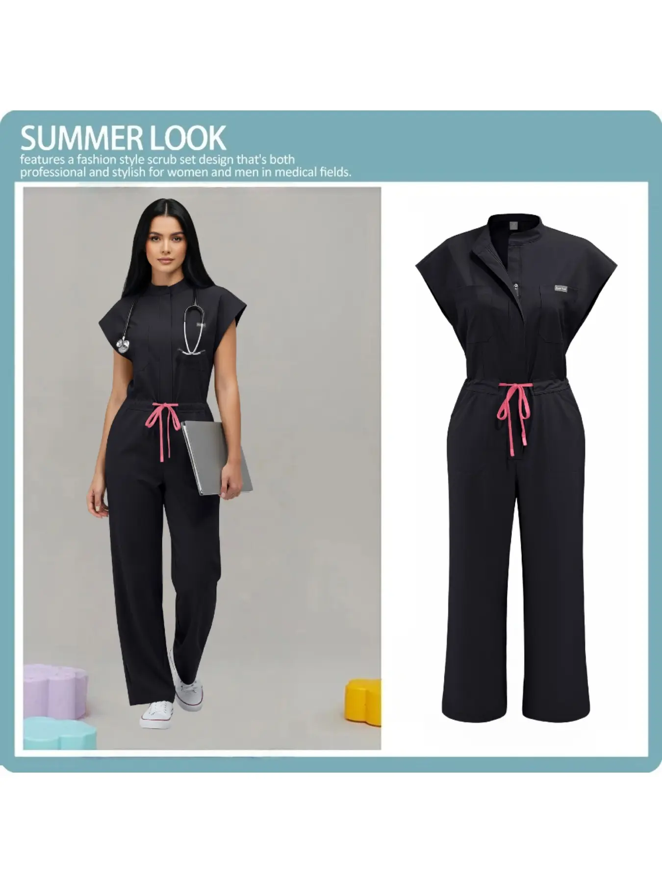 Women's Nurse Uniforms Multi-color Jumpsuits Multifunctional Daily Practical Work Uniform Are Breathable Durable and Fashionable Suitable for Modern Nursing Hospital Personnel Casual Uniform Workwear