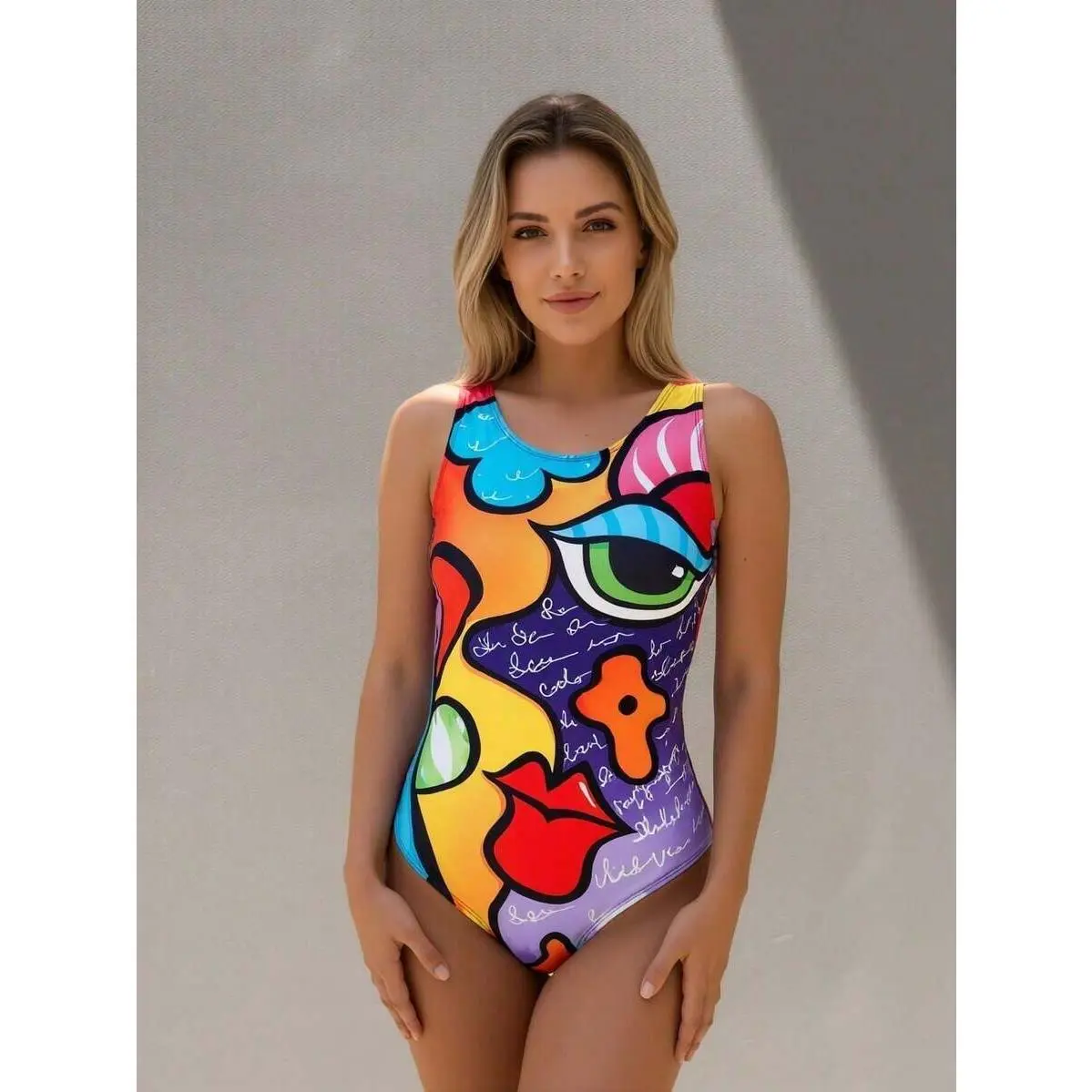 2026 New Sexy One-Piece Fitness Swimsuit With Tropical Print Color For Beach Vacation Swimming Women