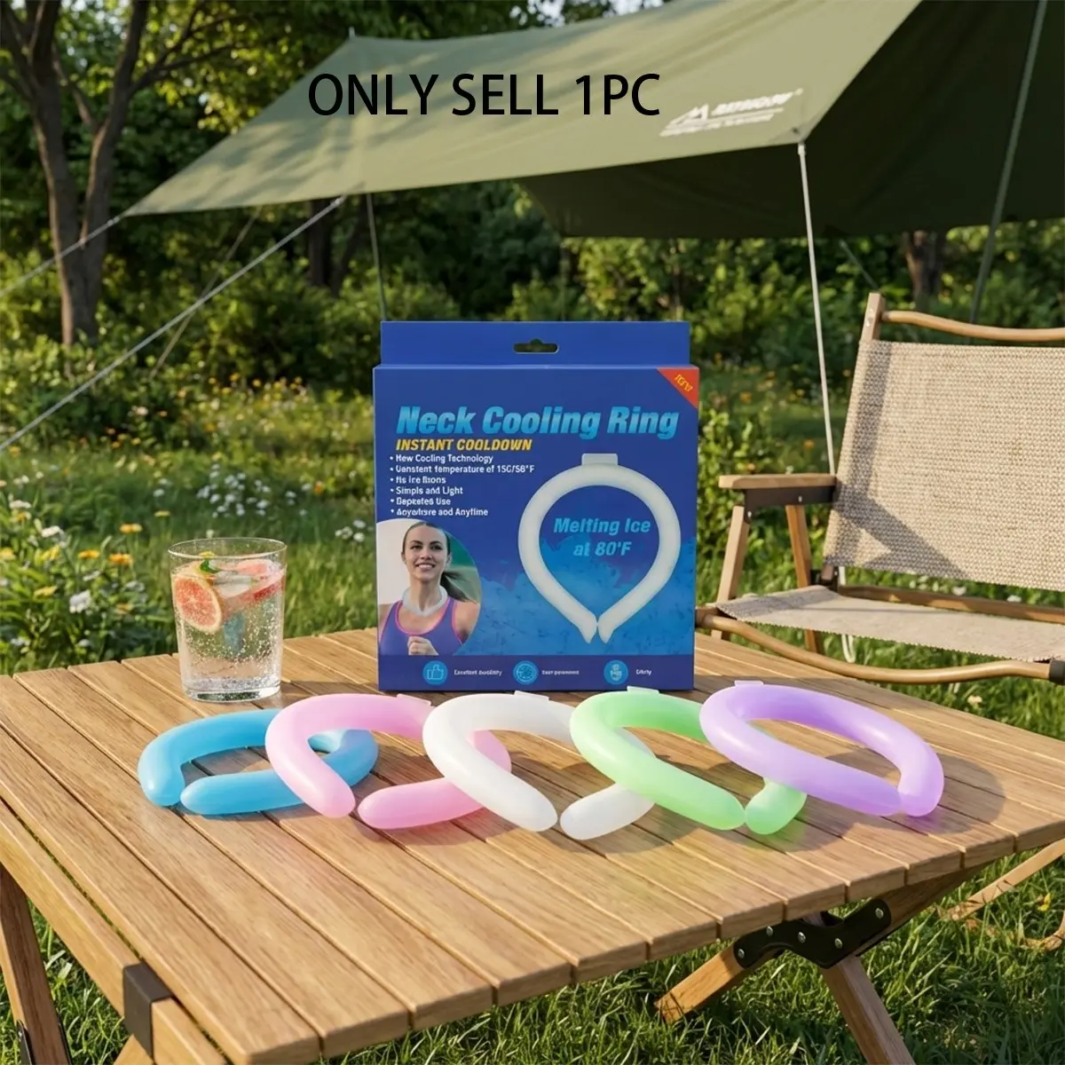Cooling Neck Ring Summer Ice Neck Wrap, Portable Heat Relief Neck Cooler, Ideal for Outdoor Sports, 1pcs Cooling Accessory