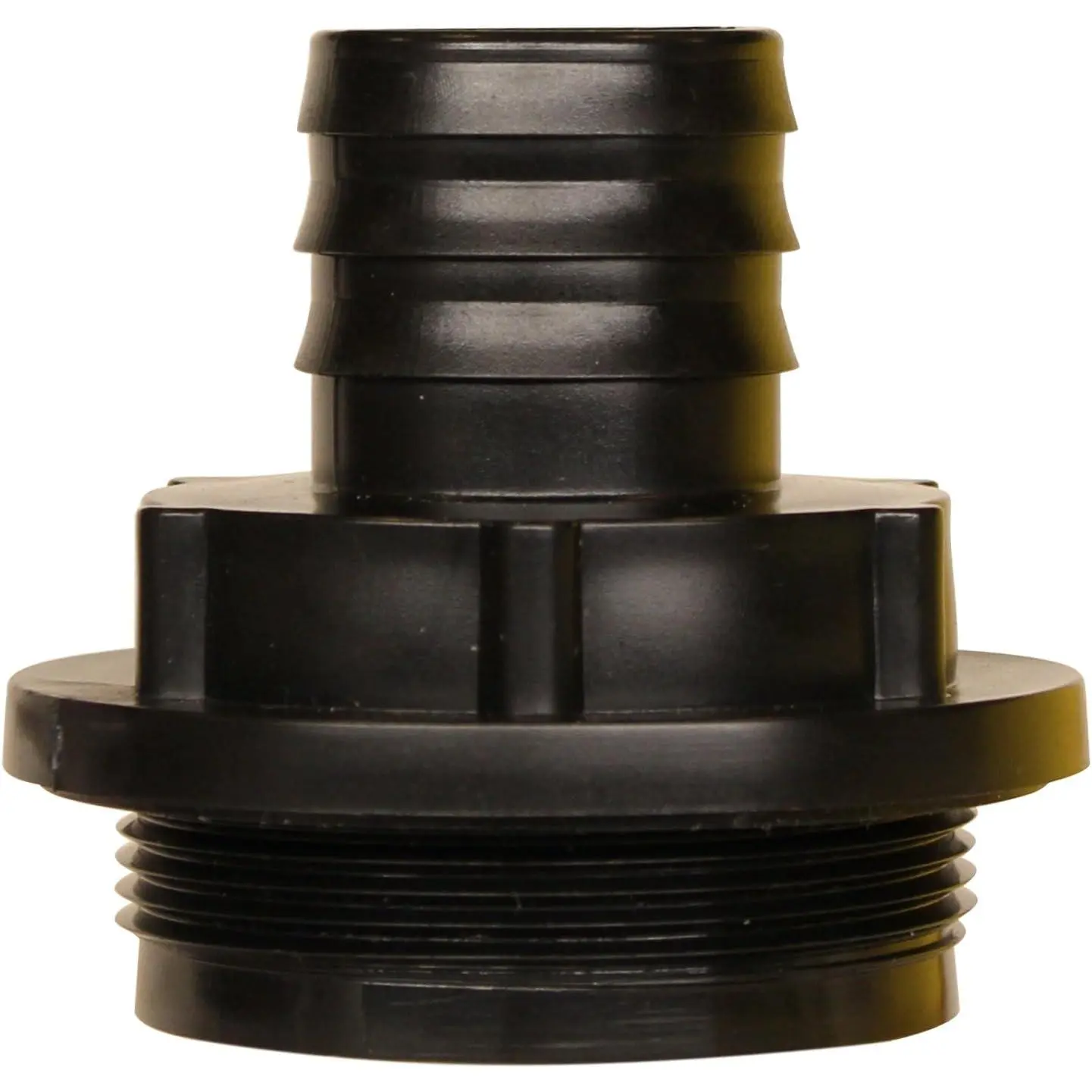RBI125F Rain Barrel Inlet Buttress Adapter - 2" Fine Thread Bung Cap to 1-1/4" Barbed Fitting, Connects Pipes, Home Improvement Garden Watering Irrigation Accessory