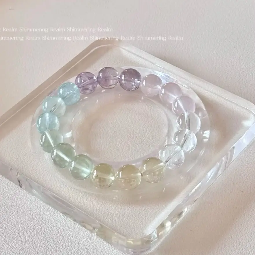 「Dream Gradient Shade」Natural Gradient Multi Gemstone Bracelet, Mixed Amethyst, Rose, Citrine & Clear Quartz Beaded Wrist Jewelry, Sweet Fashion Gift for Friends