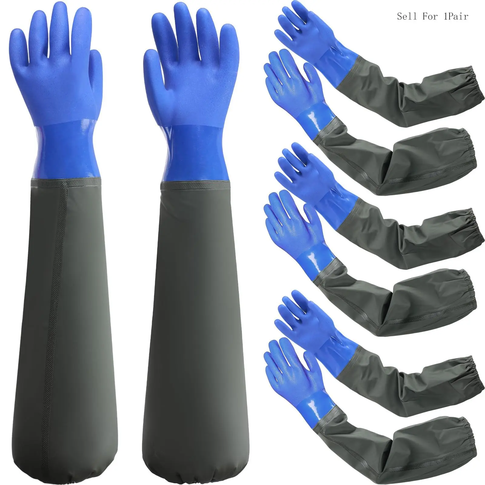 Lengthened Gloves for Home Care and Cleaning, Rubber Aquatic Labor Protection, Thickened Digging Gloves, Long Sleeve Garden Gloves