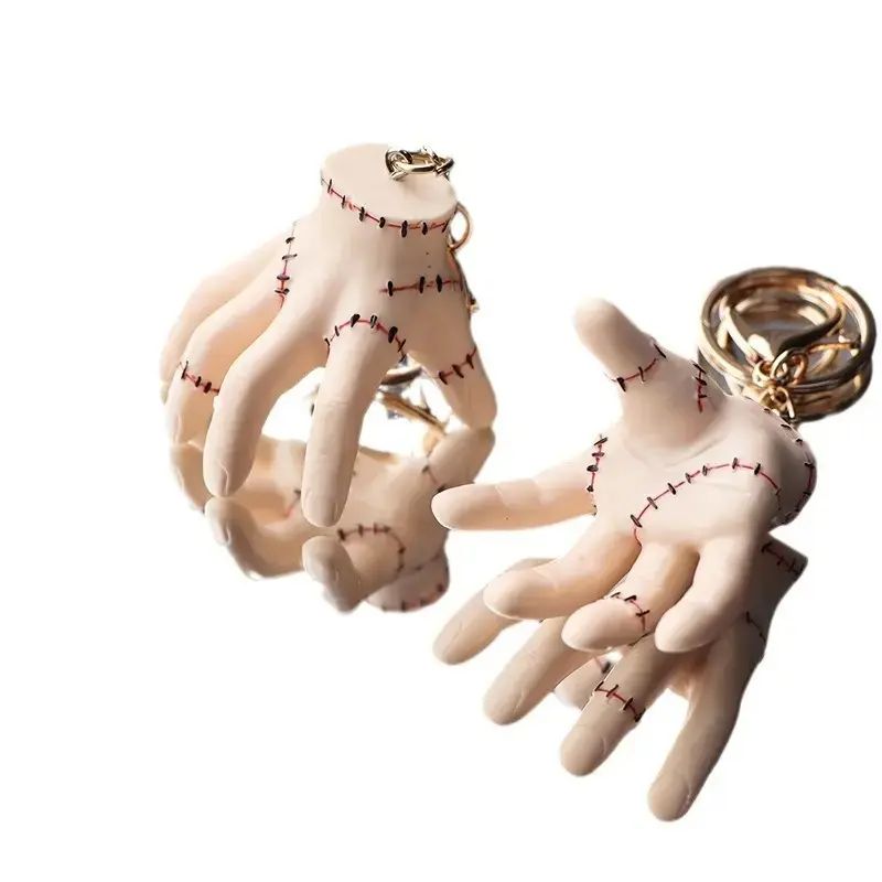 Gothic Hand Keychain, Spooky Halloween Skeleton Hand Pendant with Horror Dark Aesthetic Design, Unique Novelty Bag Charm Accessory for Backpack, Purse, Keys, Costume Party, Festival & Holiday Gifts, Bag Chains And Charms, Oddities Gifts, Unisex, Compact C