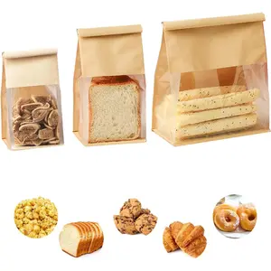 Bakery Bags with Window 50 count - 3 size combinations Clear Bread Bags for Homemade Bread, Sourdough, Cookies |  Safe Plastic Bags with Window for Bakery Packaging,  Bags,  Packaging