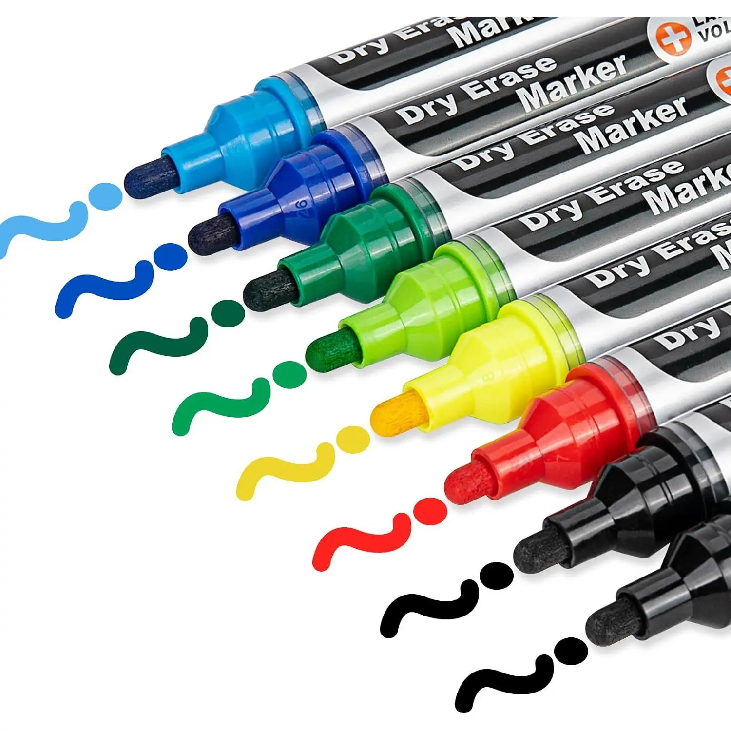 Glass Board Markers Erasable, Neon Dry Erase Markers for Whiteboard, Glass Board, Calendar, Chalkboard, Large Volume, 8 Pack  Tip Whiteboard Markers for School, , Office