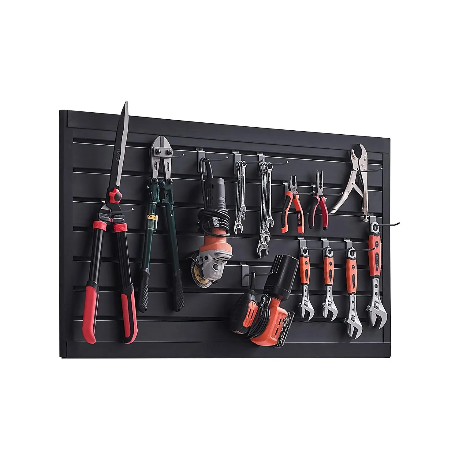 【toolupgrade】VEVOR Slat Wall Paneling, 2x 4 ft, PVC Garage Slatwall with Modular Design, Black Slat Wall Easy-to-Install Adjustable Slatwall Panel with Coupling Structure DIY Cutting, Fits for Storage Display