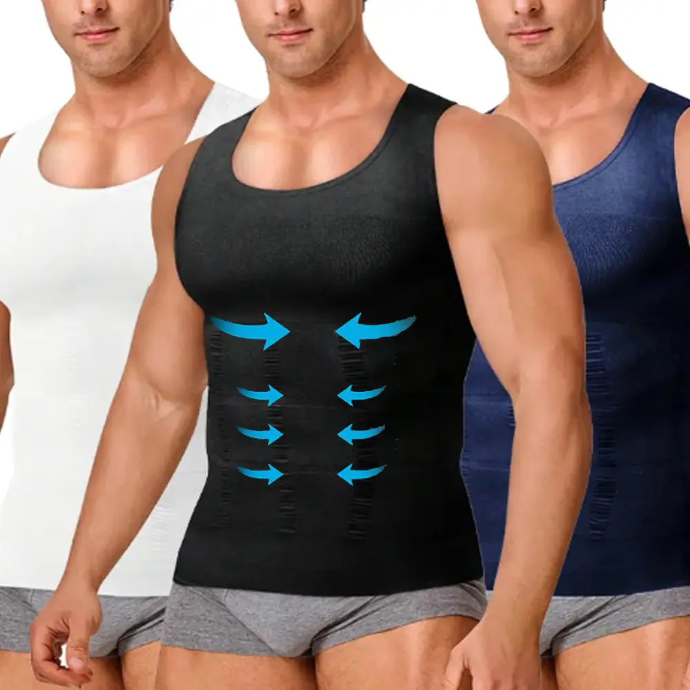 1/2 Pack Men Body Shaper Shirts Men Sleeveless Compression Vest,Running Workout Fitness Sports GYM Tank Tops