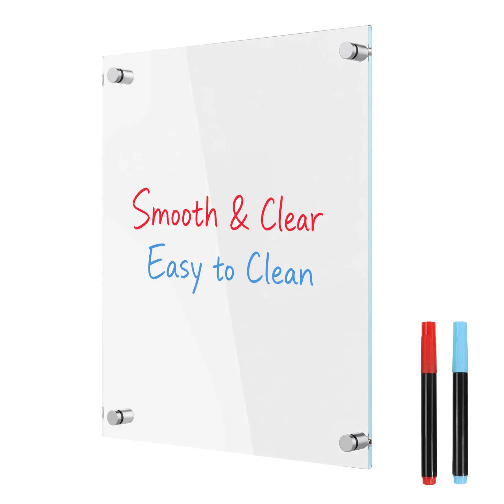 Acrylic Dry Erase Board | Non-Magnetic Dry Erase Board | Hanging Frameless White Board | Acrylic for Office and Home Walls | for Adults (Clear - 12x18)