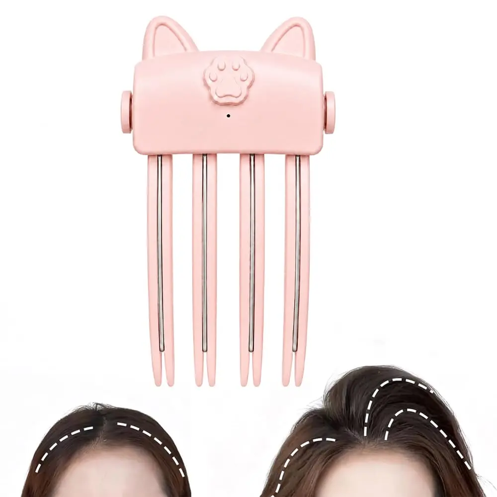 Heated Root Volumizer Clip, Hair Crown Lifting Styler Booster (pink) |   2-Temperature Control Hair Volume Tool for Fine & Thick Hair, Portable Type-C Rechargeable Styling Clip for Women