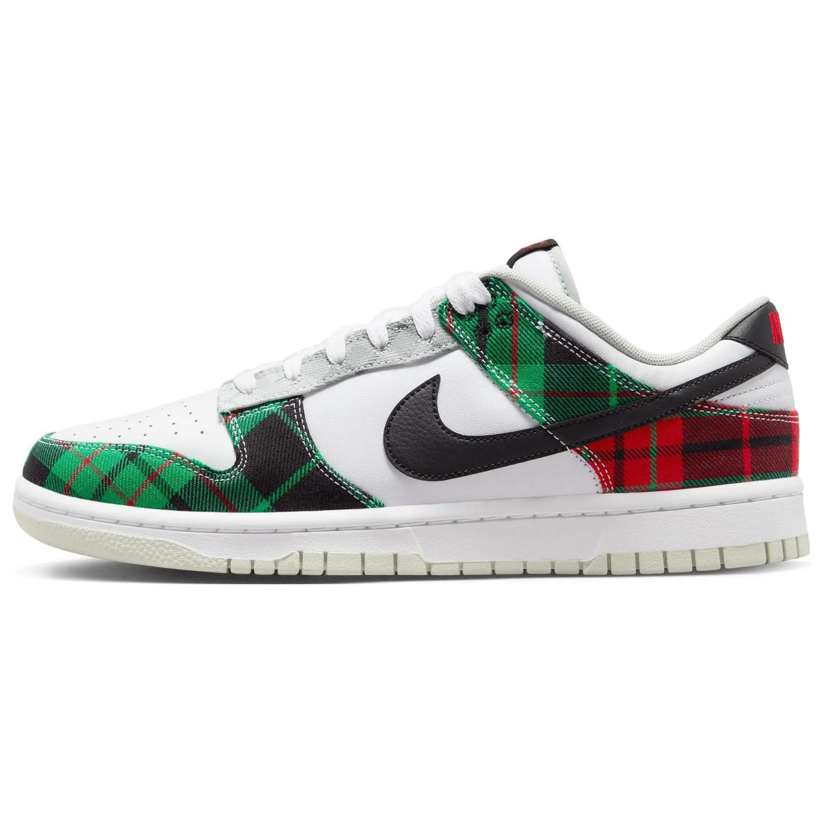 Nike Dunk Retro Plaid Low-Top Sneakers for Men and Women in White and Green Verifiable, with credentials and supporting global authentication