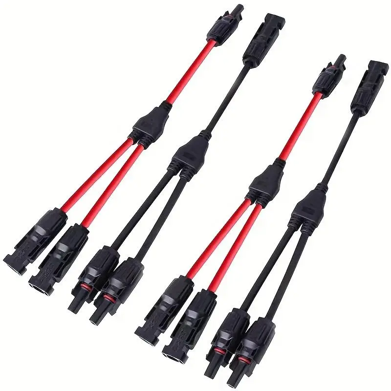 2pcs Solar Connector Photovoltaic Panel Adaptor Y BranchPlug 1 To 2 Parallel Connection of Battery PlateAssembly RV PV Group Line Solar Panel Connectors