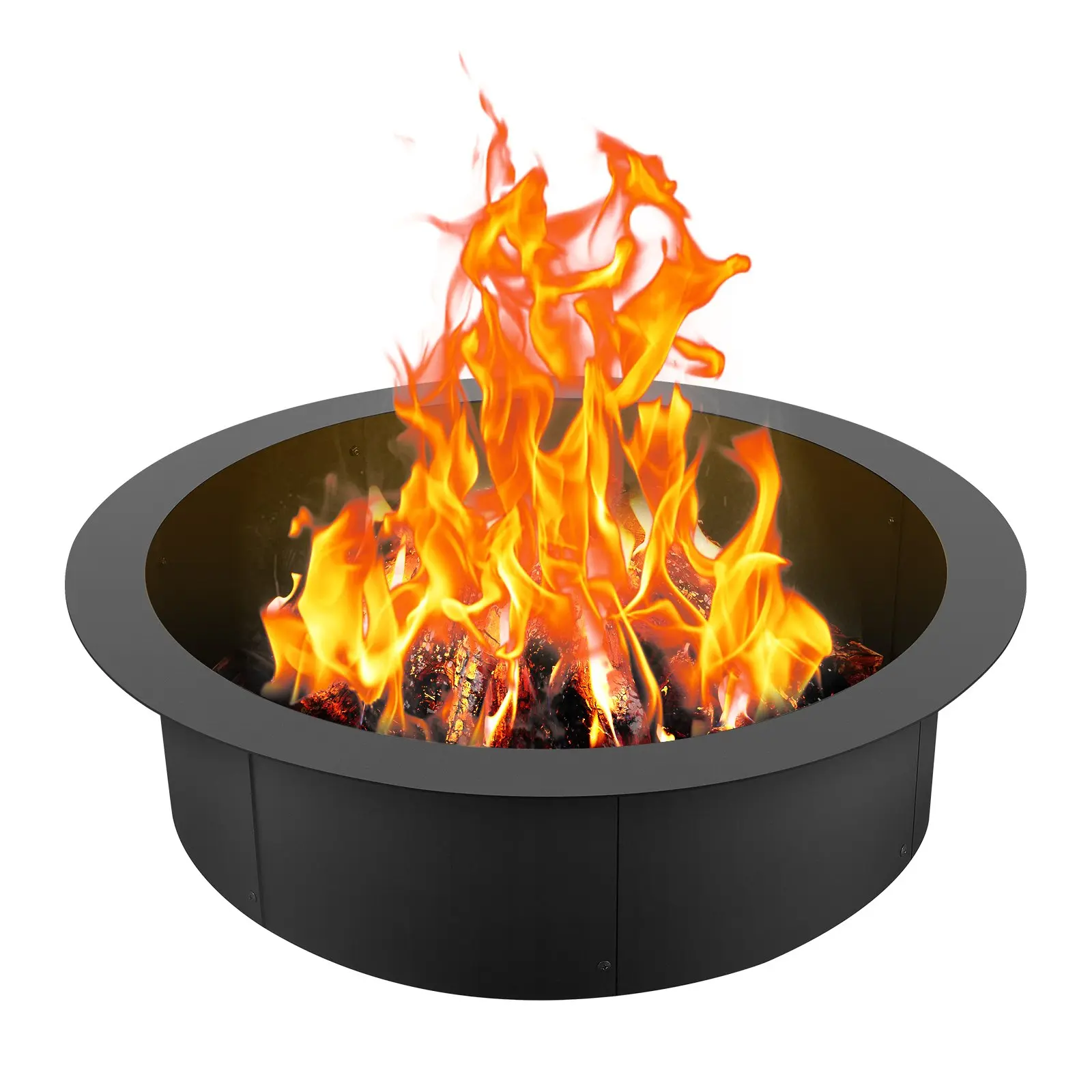 VEVOR Fire Pit Ring, 36-Inch Outer/30-Inch Inner Diameter, 10inch Height 2.5mm Thick Fire Pit Insert, Heavy Duty Carbon Steel Liner DIY Campfire Ring above or In-Ground, for Outdoor Camping, Bonfires