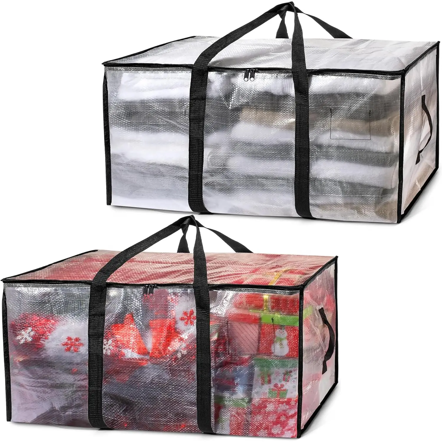 Moving Bags or Storage Bag – Large Moving Boxes with Backpack Straps, Zippers & Handles – Heavy-Duty Packing Bags for Moving, College Dorm, Christmas Decorations, 2 Pack