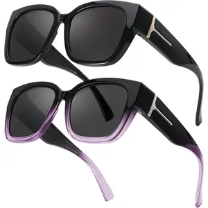 1/2Pcs Oversized Square Sunglasses for Women Men Wear Over Glasses, Frame Polarized UV400 Protection Stylish Comfortable Fit for Driving Fishing Cycling summerwins