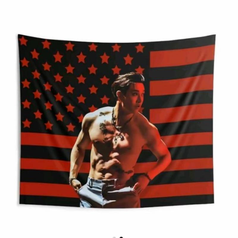 Skz Bang Chan Shirtless 3x5FT America Flag, Hd Prints Vivid Color Custom Kpop Flag, Skz Dominate Tour Merch, Gift Ideas Stays, Birthday Gift & Concert Merch