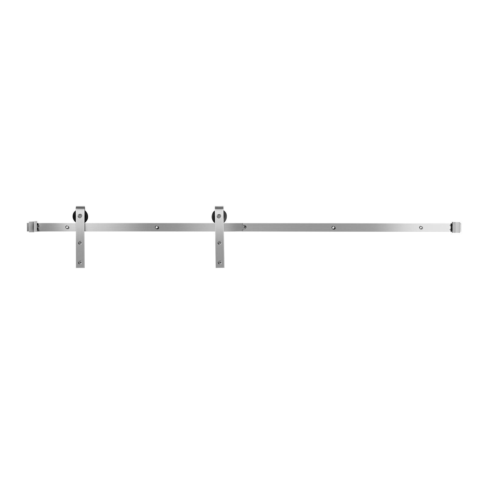 VEVOR 5FT Sliding Barn Door Hardware Kit, 330 LBS Weight Capacity, Compatible with 30 Inches Max Width & 1-3/8 to 1-3/4 Inches Thickness Single Sliding Barn Door, Durable Track & J-shape Roller Silver VEVOR 5FT Sliding Barn Door Hardware Kit, 330 LBS Weight Capacity, Compatible with 30 Inches Max Width & 1-3/8 to 1-3/4 Inches Thickness Single Sliding Barn Door, Durable Track & J-shape Roller Silver