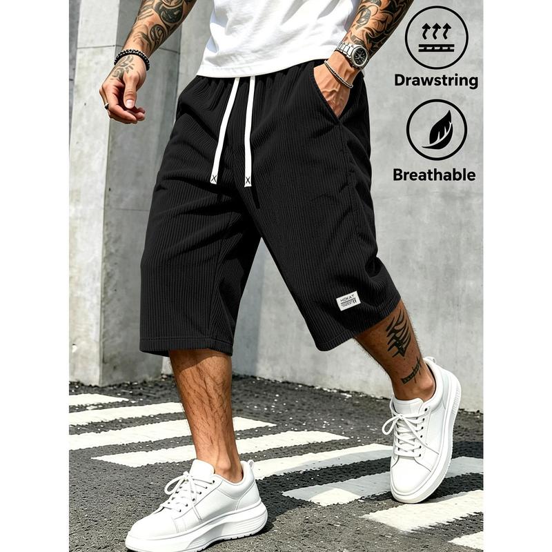Men's Sports Shorts with Elastic Waistband and Drawstring At The Waist, Suitable for Casual Camping, Outdoor Activities, and Street Wear