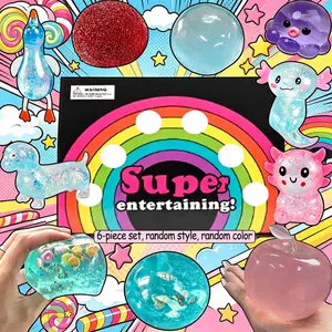6-Piece Malt Sugar Stress Relief Fidget Toys, Sensory Set, Creative Slow-Return Squeeze Toy, Party Gift, Relaxing Handheld Games