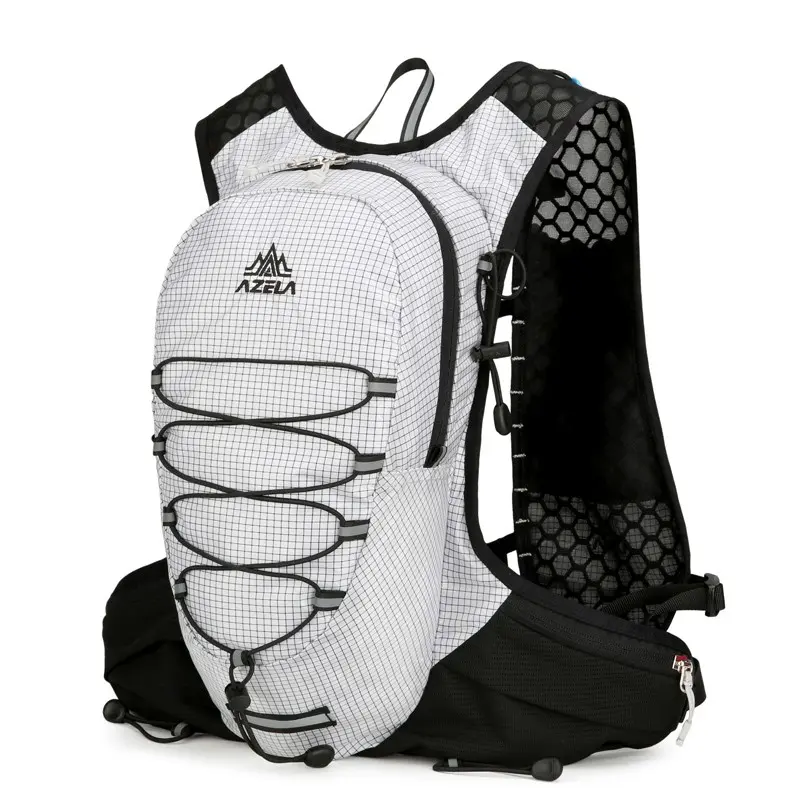 AZELA Hydration Running Vest Backpack, Lightweight Hiking Bag, Waterproof Breathable Daypacks, Adjustable Shoulder Straps, Zipper-Closed Layered Storage for Marathon Jogging Hiking Unisex