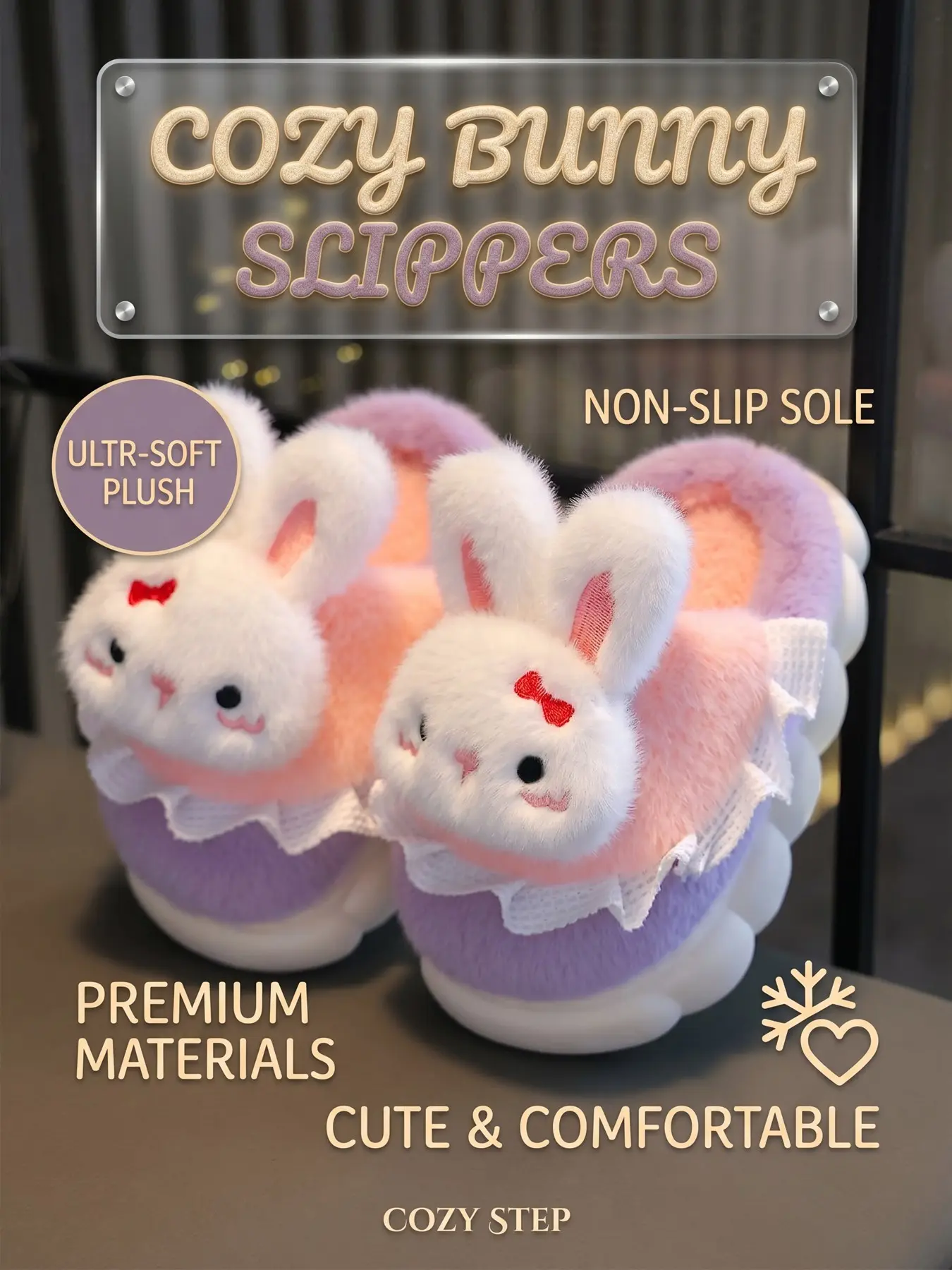 Plush Slippers Cute Soft Slippers New Style Girls Winter Home Use Thick Sole Non-Slip Warm Indoor Shoes for Kids' Comfortable Footwear Fuzzy Warm Slippers Fuzzy House Slippers