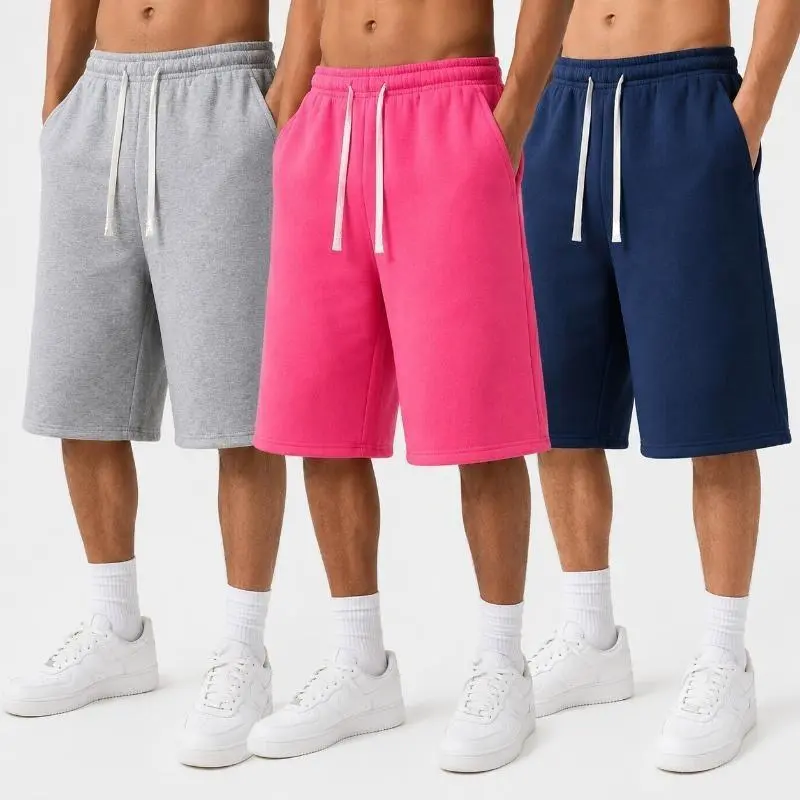 Men's Athletic Sweat Shorts 1/3 Pack, Elastic Waist Basketball Shorts with Adjustable Drawstring, Relaxed Fit Summer Workout Bottoms for Running, Gym, Fitness Training, Travel and Casual Daily Wear