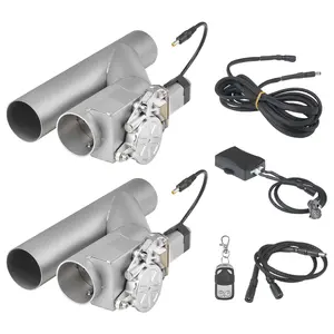 VEVOR Electric Exhaust Cutout, 2.5 Inch 2PCS Universal Stainless Steel Exhaust Valve Kit with One Controller Remote Kit, Cut Out Valve, Y Pipe, Remote Control, Fits Trucks, Sedans, Sports Cars, SUVs