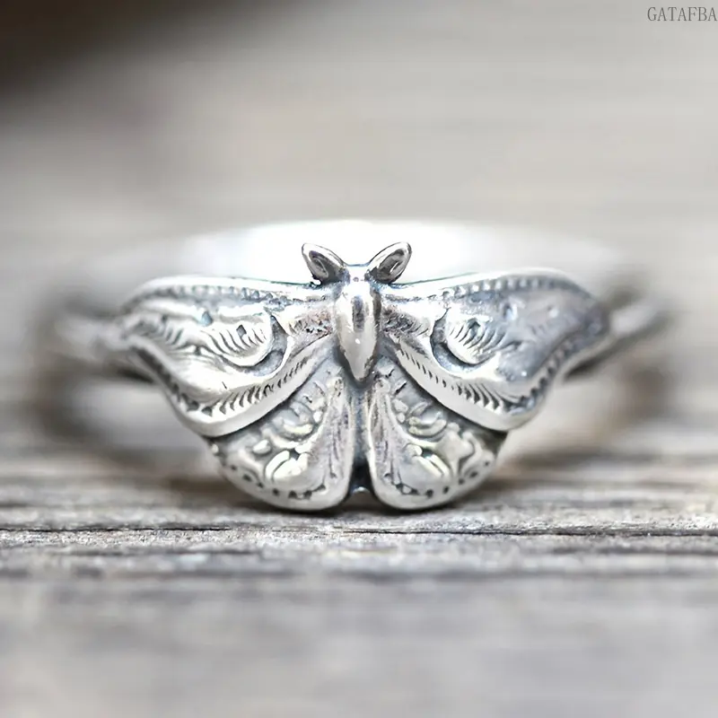 Vintage Oil-Coated Rings for Women, Unique Irregular Butterfly and Moth Wing Jewelry Accessories,back to school,back to school haul