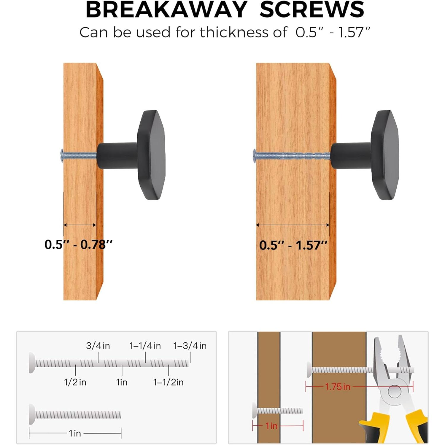 Black Cabinet Knobs 20 Pack Solid Kitchen Cabinet Knobs Hexagon 1.1'' Flat Black Knobs for Kitchen Cabinets and Drawers Dresser Knobs