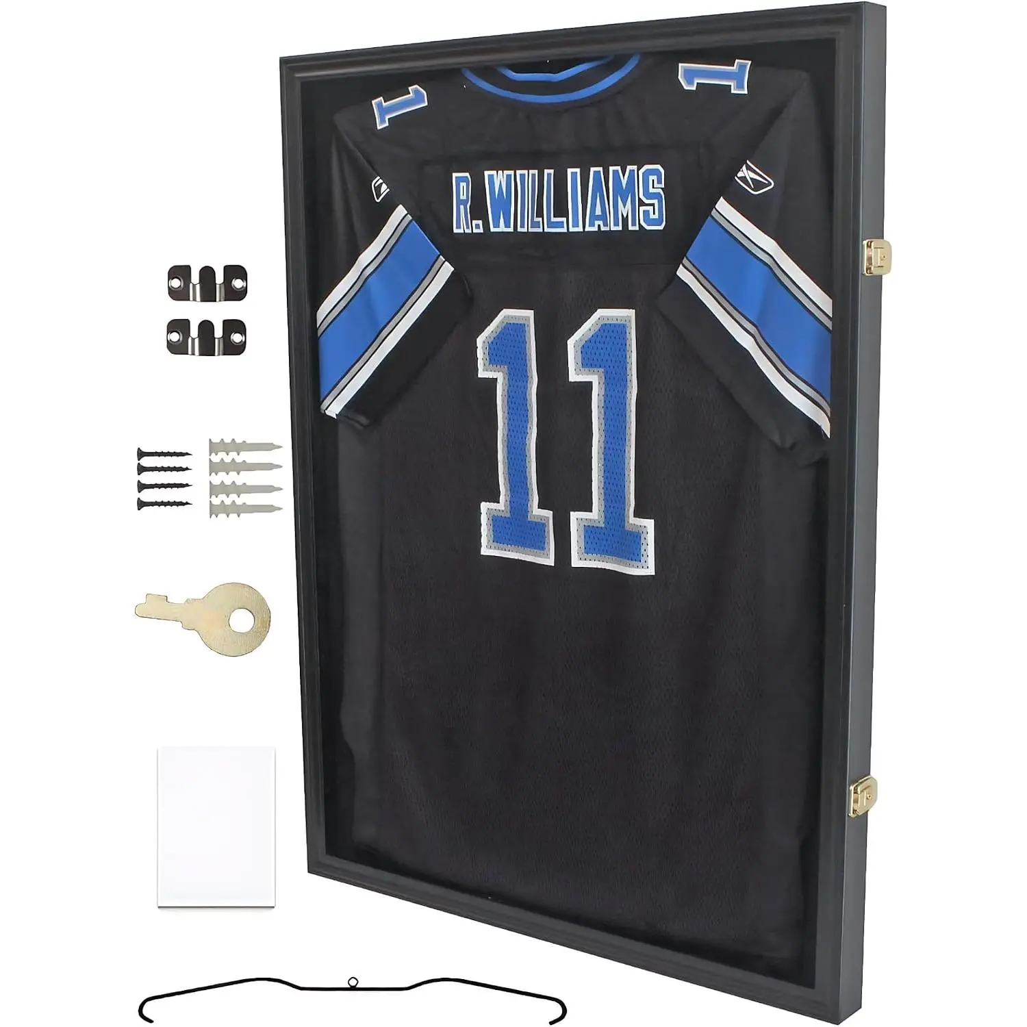 Pro Collector's Jersey Display Case Frame Shadow Box with 98% UV Protection for Baseball Basketball Football Soccer Hockey Sport Memorabilia T-Shirt and Uniform (Black Finish)