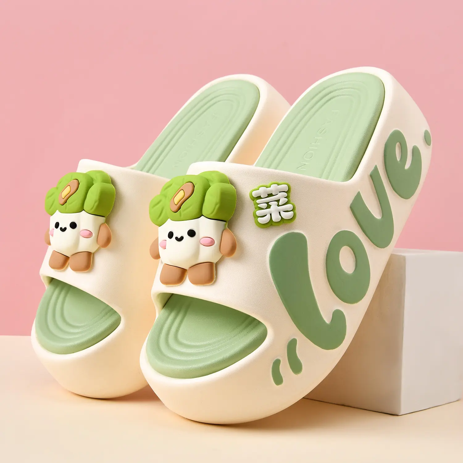 Women's Cartoon Print EVA Non-Slip Summer Slippers, Flip Flop Slipper, Lightweight Breathable Anti-Slip Indoor and Outdoor Sandals, Casual Home Beach Shoes, Size 35-40