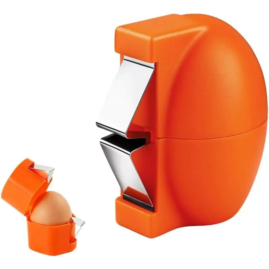 New Eggshell Cracker, Egg Shell Opener, Quickly Cuts Hard-Boiled Eggs, Boiled Egg Peeler, Boiled Egg Cracking Tool, Stainless Steel Eggshell Breaker, Effortless Kitchen Gadget (1pcs)