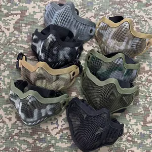 V1 Tactical Steel Mesh Half Face Mask - Breathable Airsoft Paintball Protection for CS Games, Outdoor Sports & Cosplay