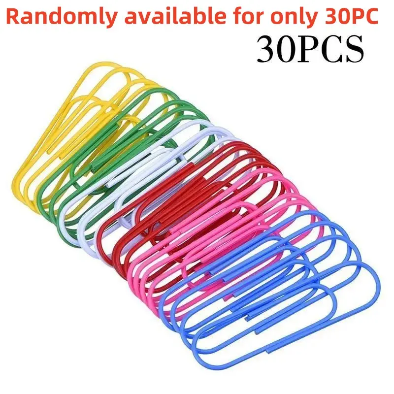 30 Large Colorful Giant Coated Paper Clips, 100mm Super Big Paper Clips for Office and School Document Organization, Essential Stationery Supplies