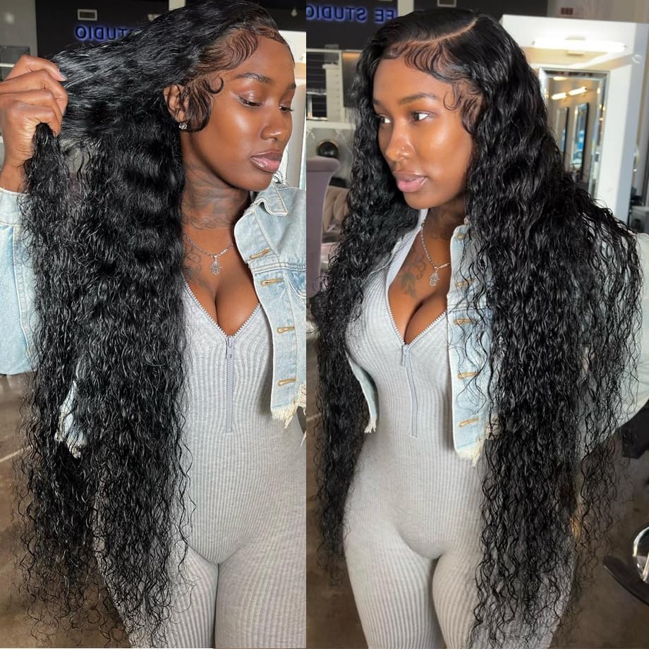 Bling Hair Clearance Sale 13x4 13x6 HD Transparent Lace Wig Deep Wave Brazilian Human Hair Lace Frontal Wig for Women Curly Pre Plucked 30 32 Inches 180% Natural Hairline TikTokShopSpringGlowUp