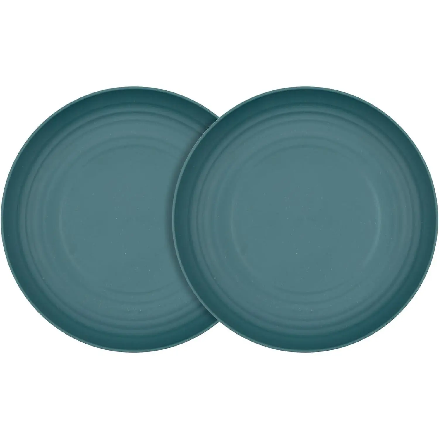 2Pack Wheat Straw Plates, 9Inch Unbreakable Dinner Plates, Reusable Plate for Camping,Picninc,Family Dinner, Dishwasher & Microwave(Deep Green)