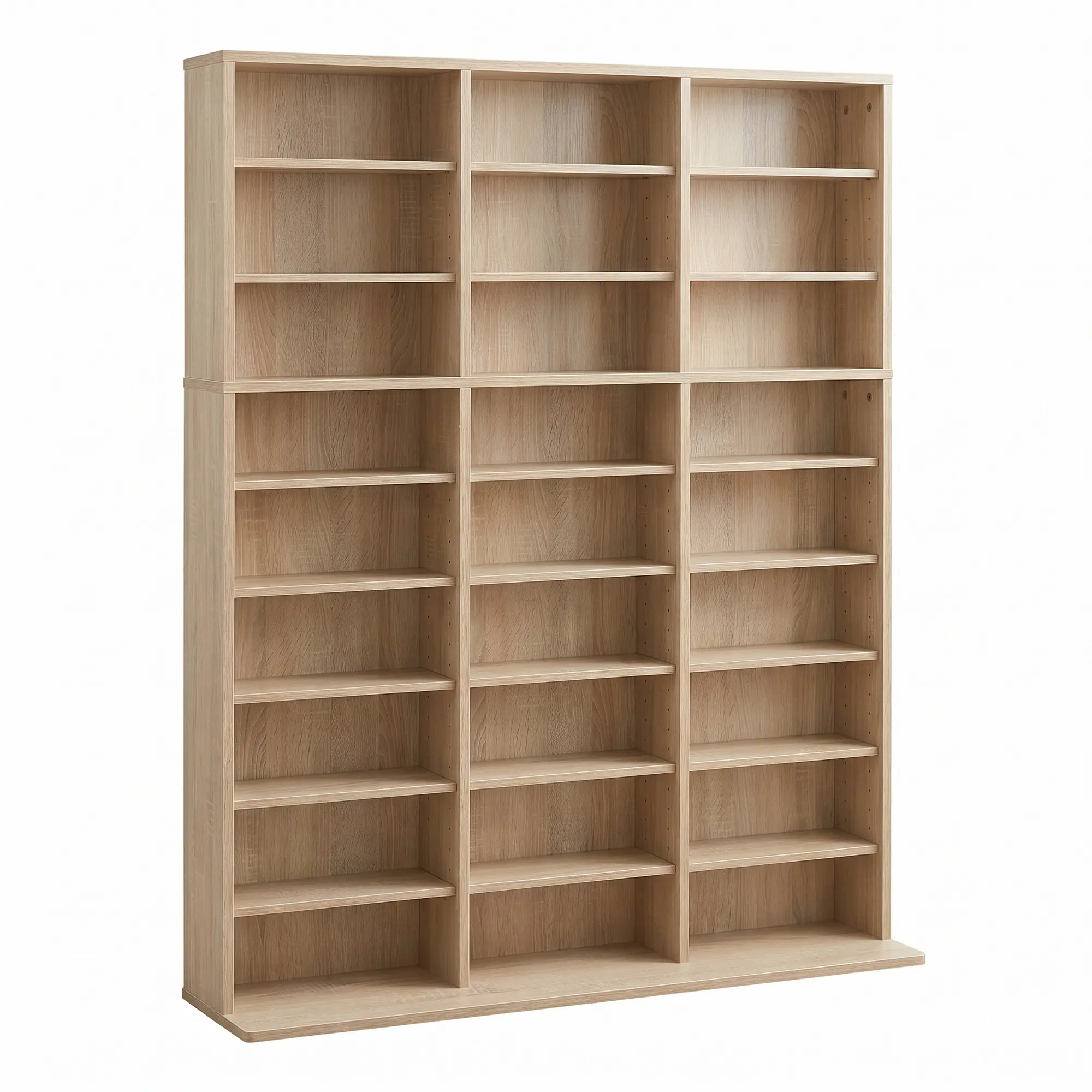 Tall 27-Compartment Bookcase, Space-Saving Fixed Cubby Storage Shelf for Books, Media, Manga & Collections, Bedroom Living Room