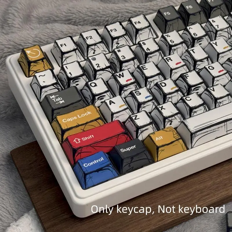 Mixed Color Keycap, PBT Material Keycap, PBT Plastic Keycaps, Keyboard Keycap for 6.25U Space 61 68 75 87 98 100 104 108 Keyboard, Computer Accessories, Gaming Room Accessories, Boyfriend Gift