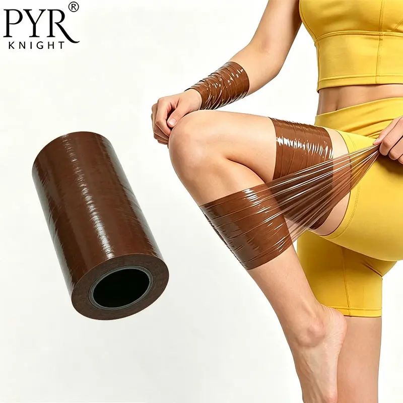 PYR KNIGHT long roll body shaping belt, Sweat body shaper, High elasticity material, brown color, Seamless Fit, warm and comfortable, increases sweating, yoga, fitness, running, home leisure, sports assistance products