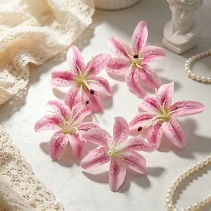 5/10/20pcs 2.36inch Multicolor Artificial Lily Heads, Realistic Fake Lily Flowers for Crafts, Floral Arrangements, Wedding Bouquets, Home Decor