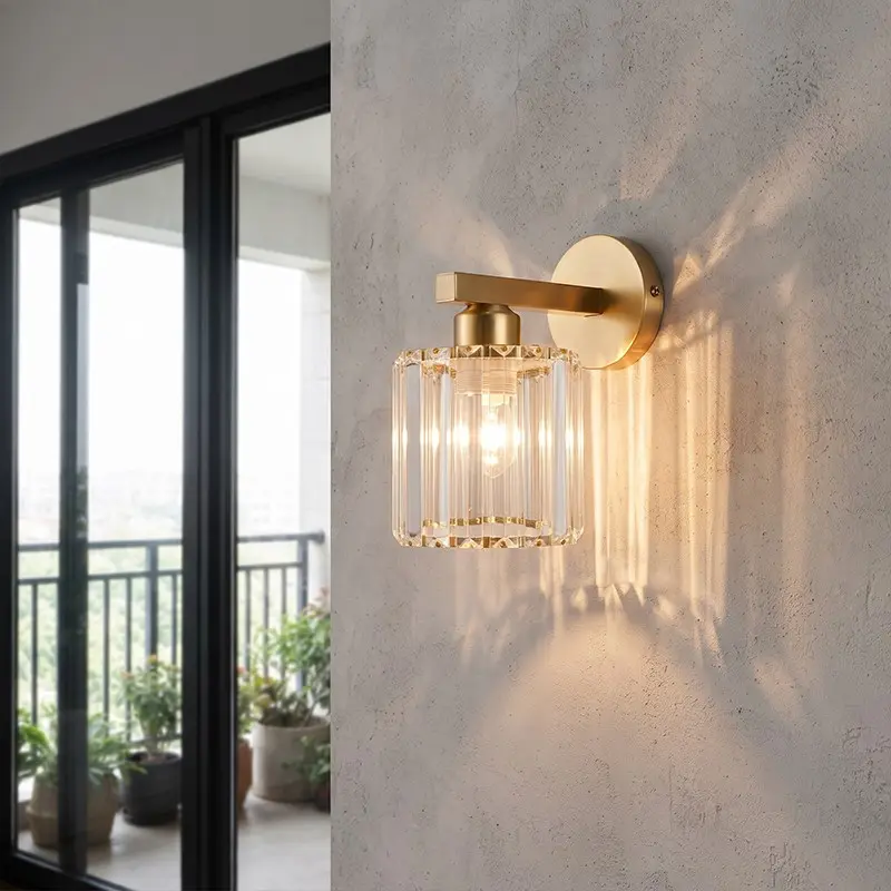 Minimalist Luxury Crystal Wall Lamp, Versatile Decor for Dining Cabinets, Staircases, Closets, Compact Lighting Fixture, Elevate Home Aesthetics