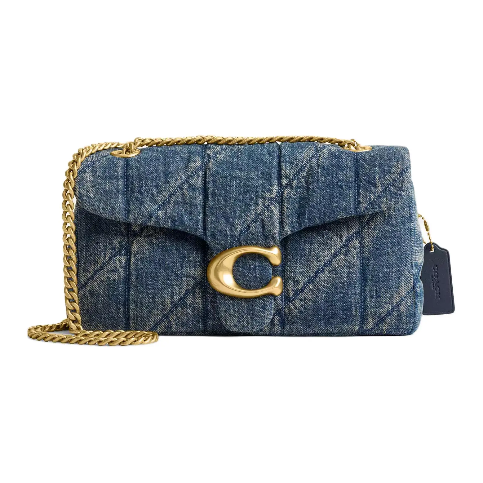 COACH Tabby 26 Quilted Crossbody Bag with Zip Pocket and Magnetic Closure – Medium Women’s Indigo Blue Fabric Shoulder Bag